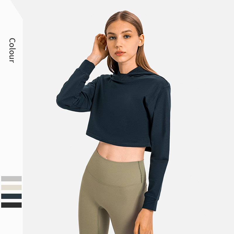 Xsunwing Whosale Fashion Sweatshirts Cropped Hoodie Raglan Sleeve Pullover for Women Sports Wear Hoodies