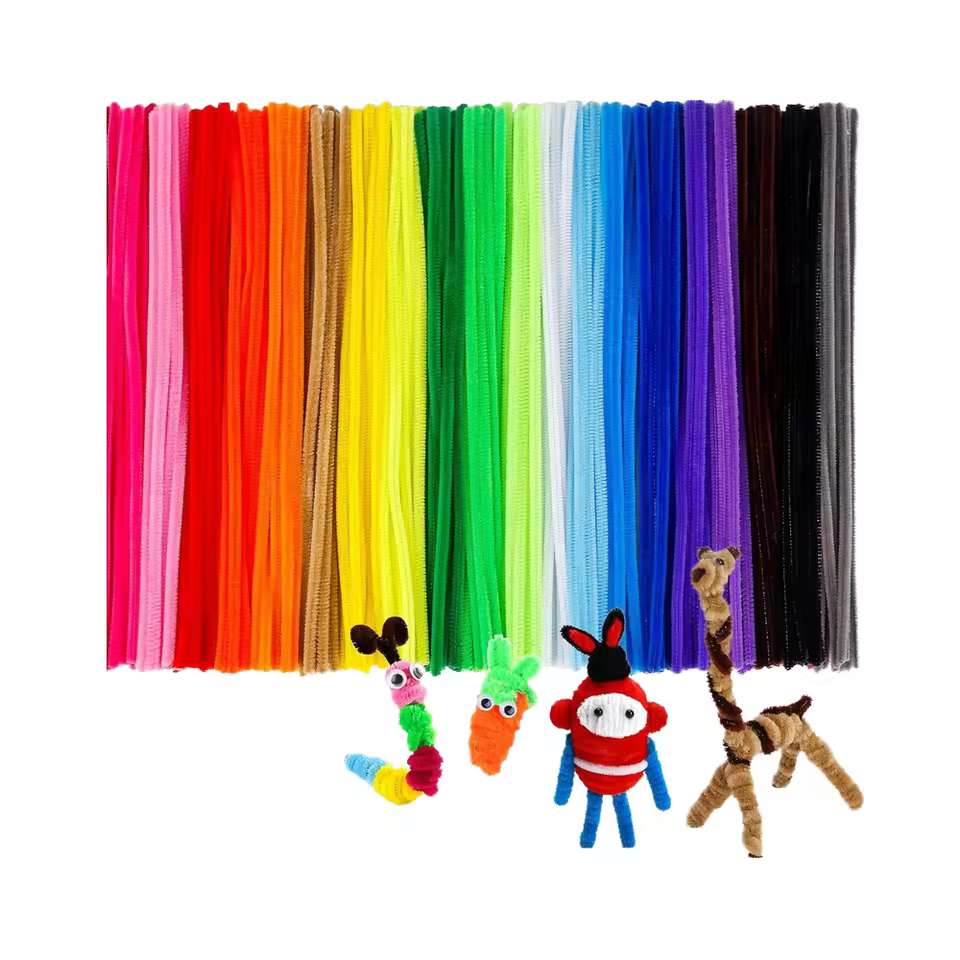 Lot Of 100pcs 30cm/12inch Colorful Chenille Stick Creative Bouquet Diy Educational Toys For Age Range Over 14 Years For Kids