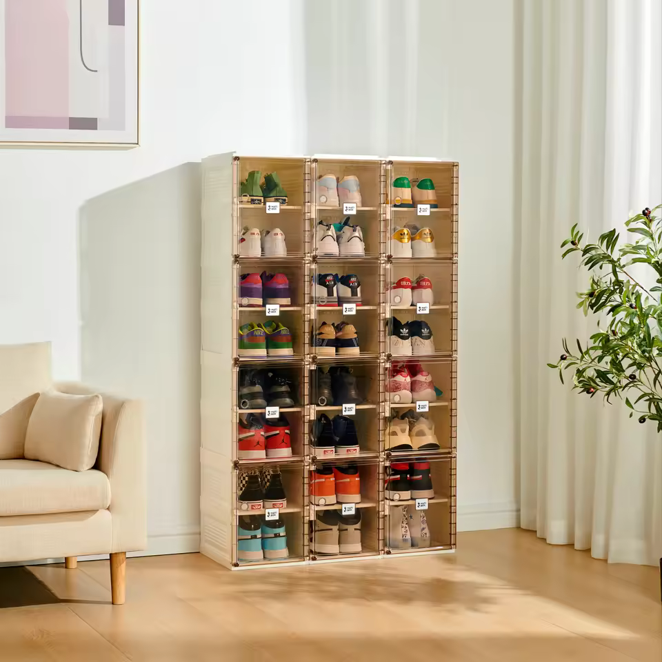 Factory Supply Side Door Shoe Box Casino Dealer Shoes Box Plastic Storage Transparent Shoe Boxes And Organizers