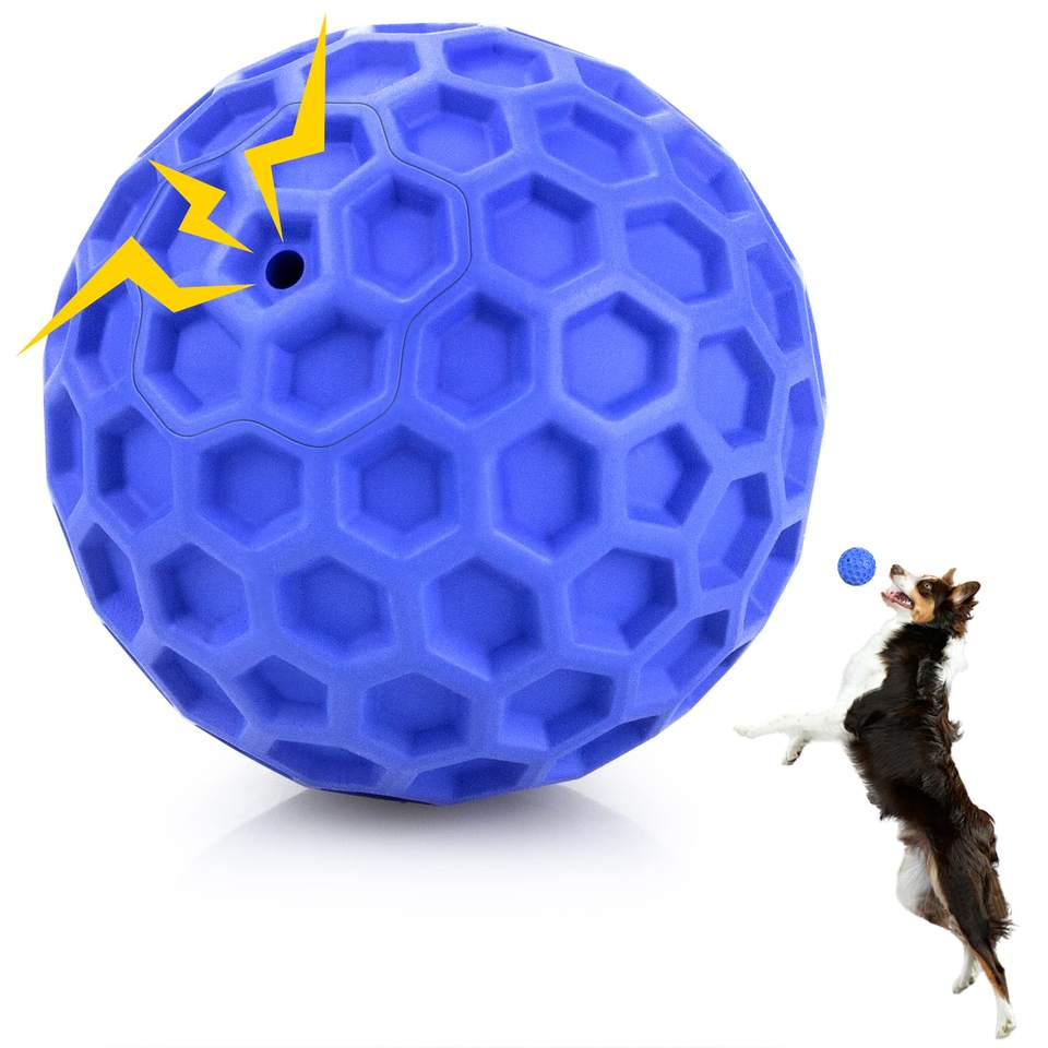 Upgraded 2025 Durable Rubber Squeaky Dog Balls - Chew Toys for Large/Small Dogs & Cats Pet Chew Toys | Bulk