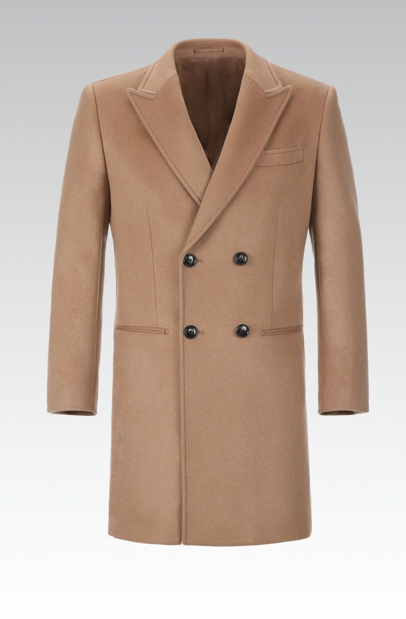 Minimalist Design Hidden Buttons Sleek Men's Outwear and Woolen Coat