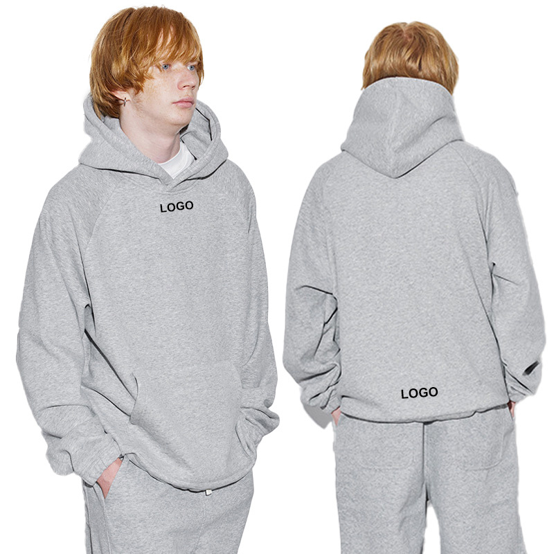 Wholesale Factory Cotton Polyester Fleece Thickened Pullover Solid Color Hooded Sweatshirt Men Unisex Sweatshirt Hoodies