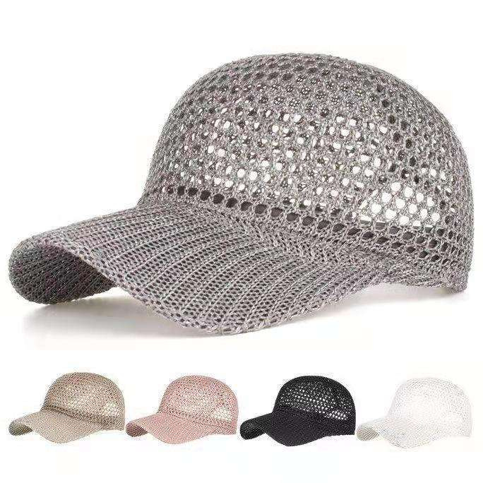 Summer New Solid Color Hollow Mesh Breathable Thin Outdoor Baseball Caps for Men and Women