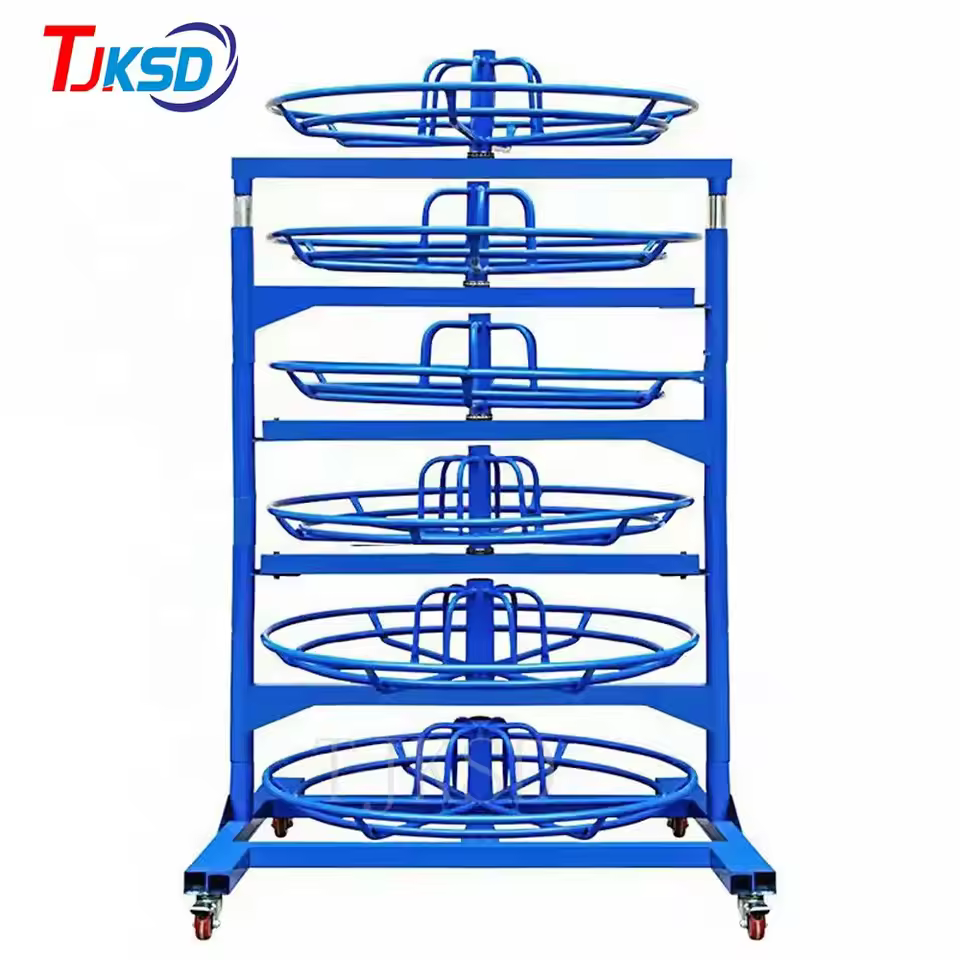 Orginal Supplier Hydraulic Air Hoses Pipes Tubes 6 Layers Storage Hose Reel Rack For 1/4-2inch Hydraulic Hose Storage Rack
