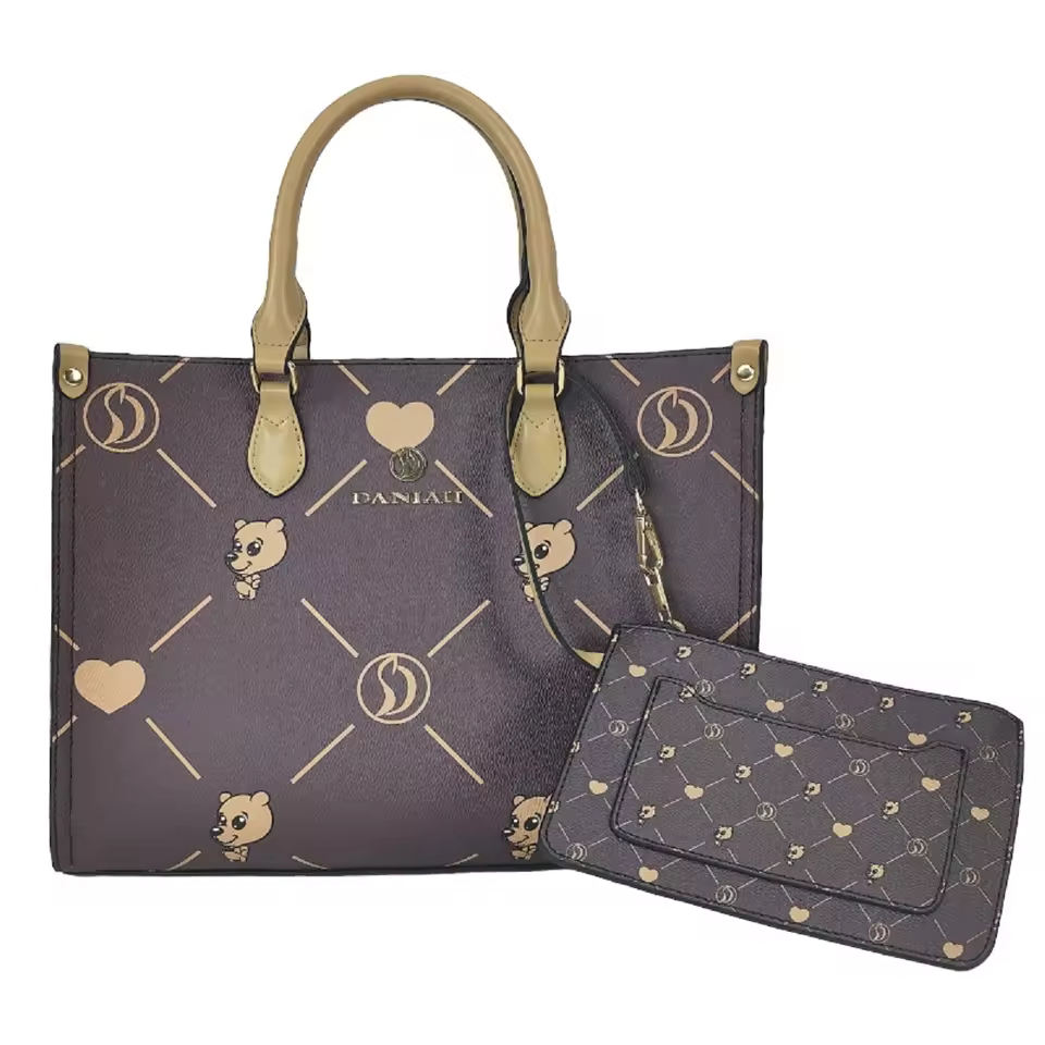 Women Fashion Luxury Large Leather Shoulder Handbag With Wallet Ladies Top Handle Satchel Tote Bag Work Travel Vacation Packages