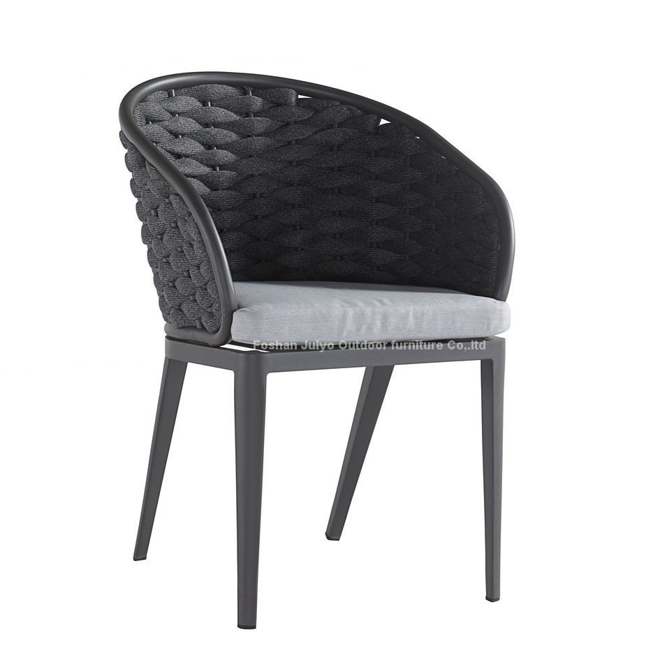 Foshan Furniture Factory Outdoor Moden Garden Furniture Paito Luxury Rope Chair and Ceramic Table Set