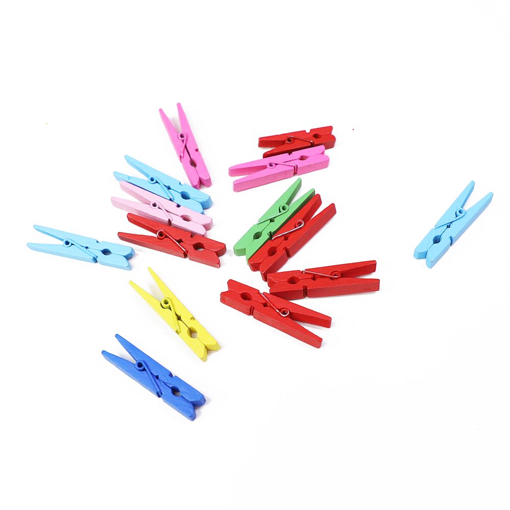 25/30/35/45mm Colorful Wooden Clips Natural Wood Clamp Picture Clips Mini Clothes Pins for DIY Photo Paper Peg Clothespin Craft