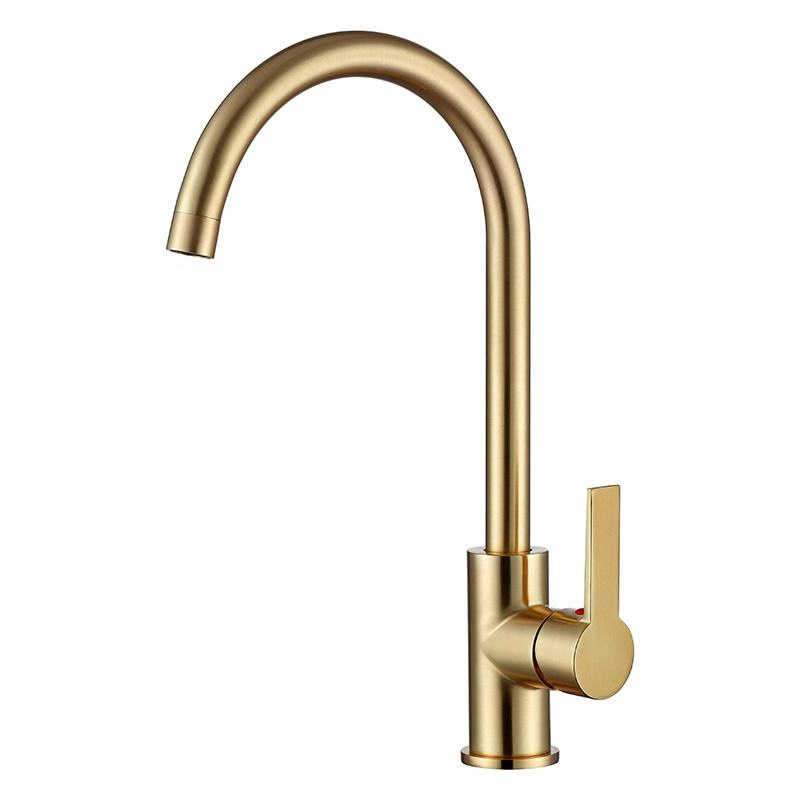 Elegant Brushed Gold Kitchen Mixer Faucet for Modern Homes