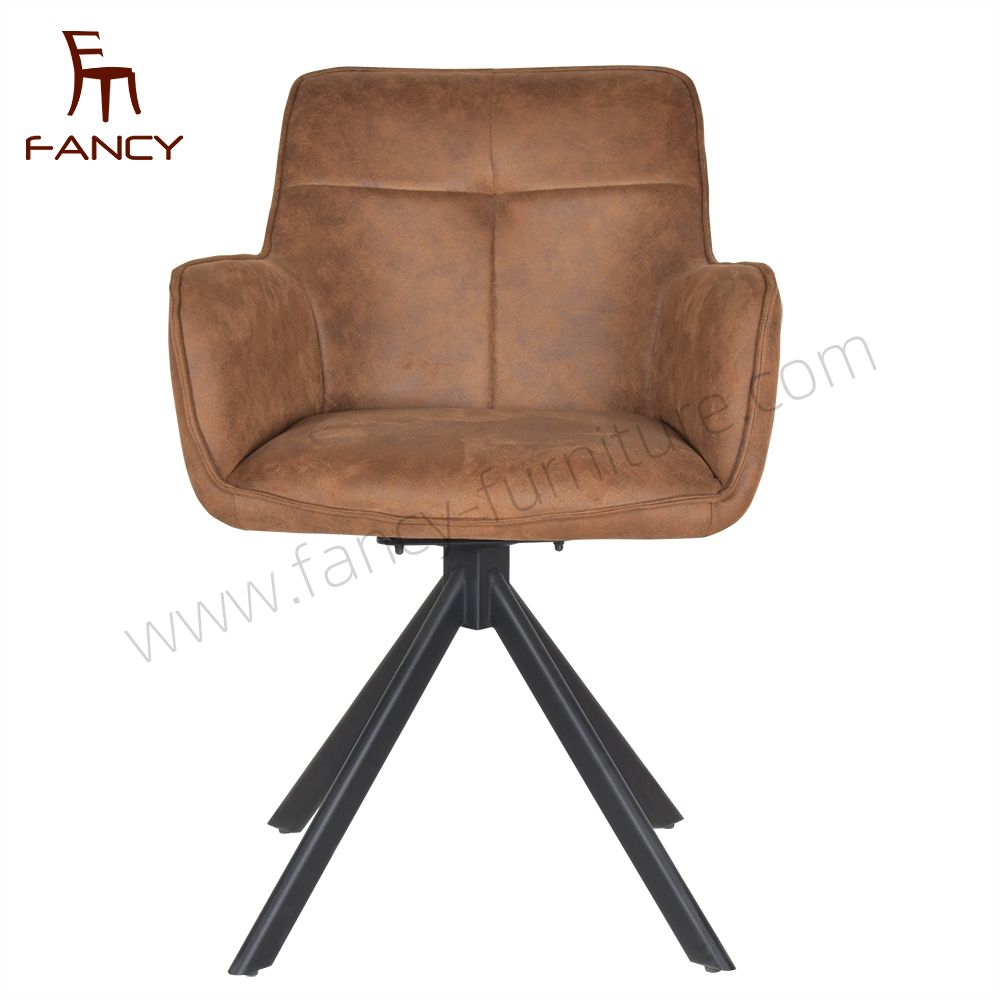 Modern High-Tech Fabric Dining Chair with Unique Armrest Design