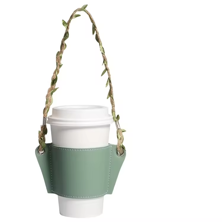 Time Scale Cup Cover Pu Leather Glass Cup Case Pu Leather Cup Holder