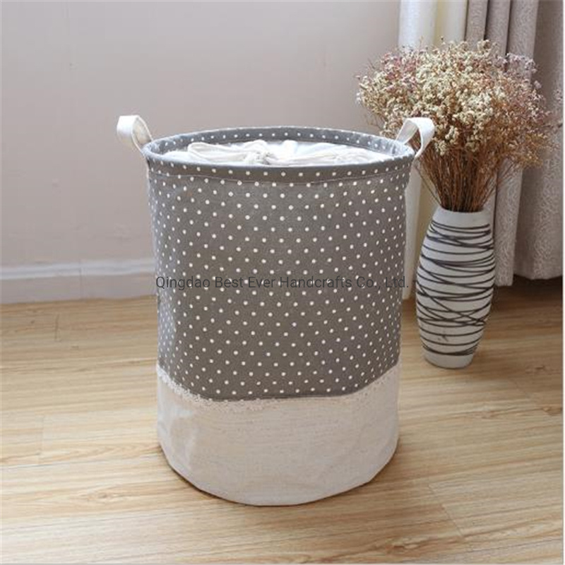 Fabric Laundry Hamper Foldable Clothes Bag with Handles