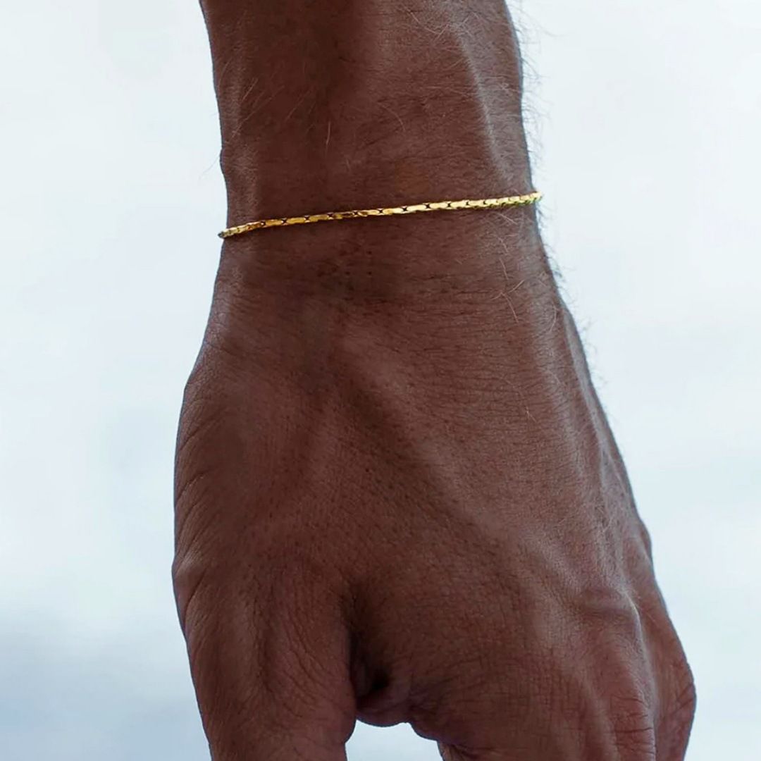 Men's Stainless Steel Bracelets with Vacuum Electroplating - Golden/White Gold