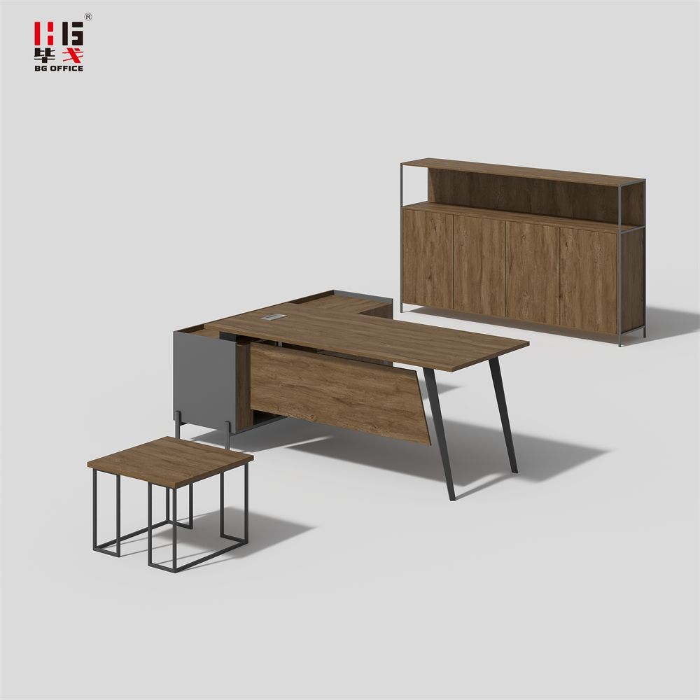 2024 Modern Design Wooden Office Desk CEO Metal Desk for Home Office School Hotel Workshop Modular Panel Wood New Design