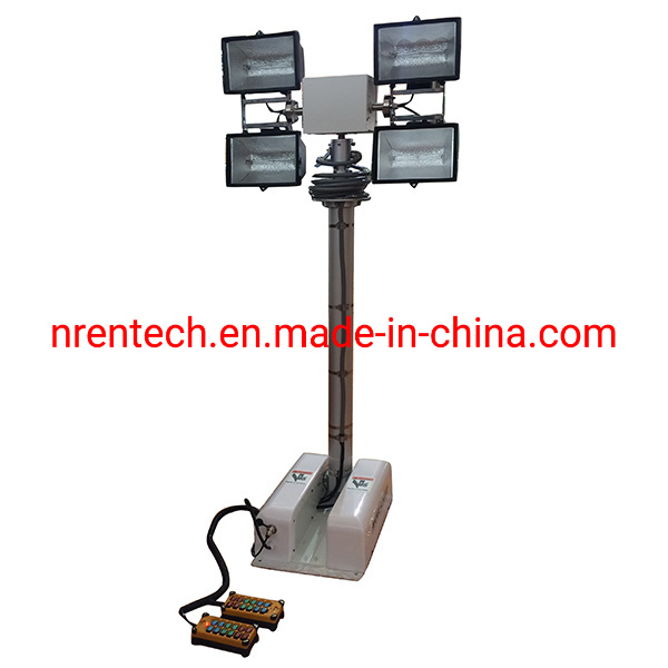 4X1000W Halogen Lamps Mounted Pneumatic Telescopic Mast Night Scan Lighting Tower
