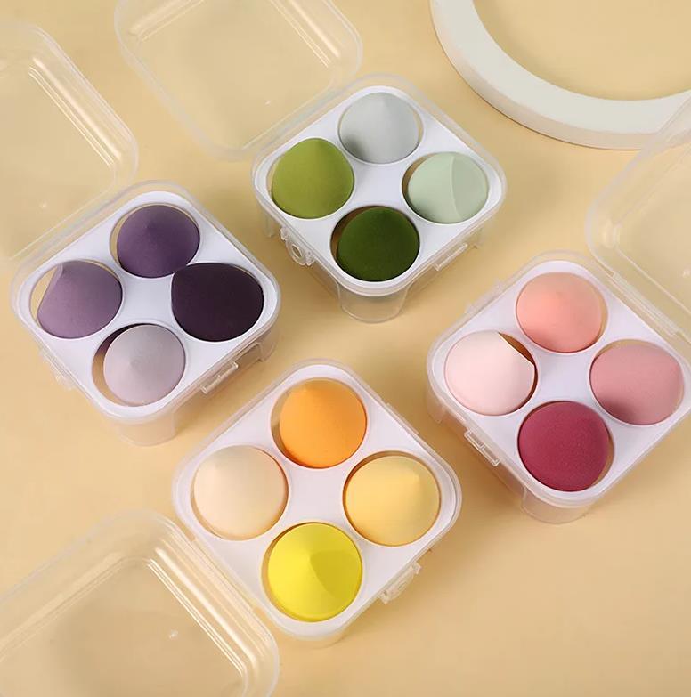 Online Wholesale Ready to Ship Dry and Wet Use Cosmetic Latex Free 4 PCS Makeup Sponge Set Blender Beauty Foundation Makeup Sponge Egg Sponge Makeup Puff Sponge
