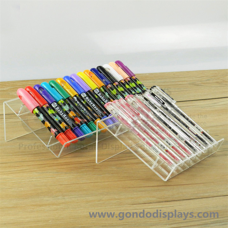 Exhibition Countertop Acrylic Marker Display Rack Eyebrow Brush Pen Transparent Display Rack Clear Acrylic Pen Holder Display