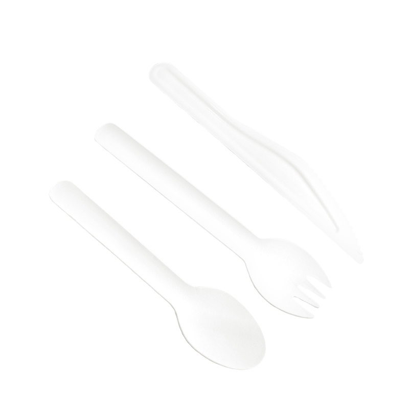 Paper Cutlery Set in Fork/Spoon/Knife Disposable Tableware for Restaurant Fast Food Delivery