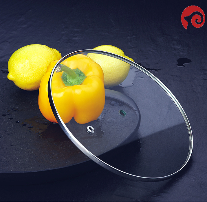 New Arrival Wholesale Glass Pot Cover C Type Flat Glass Lid for Wok Pot Cookware Parts