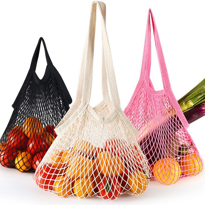 High Quality Net Storage Promotional Tote Bag Vegetables Mesh Shopping Bag Breathable Shoulder Beach Bag
