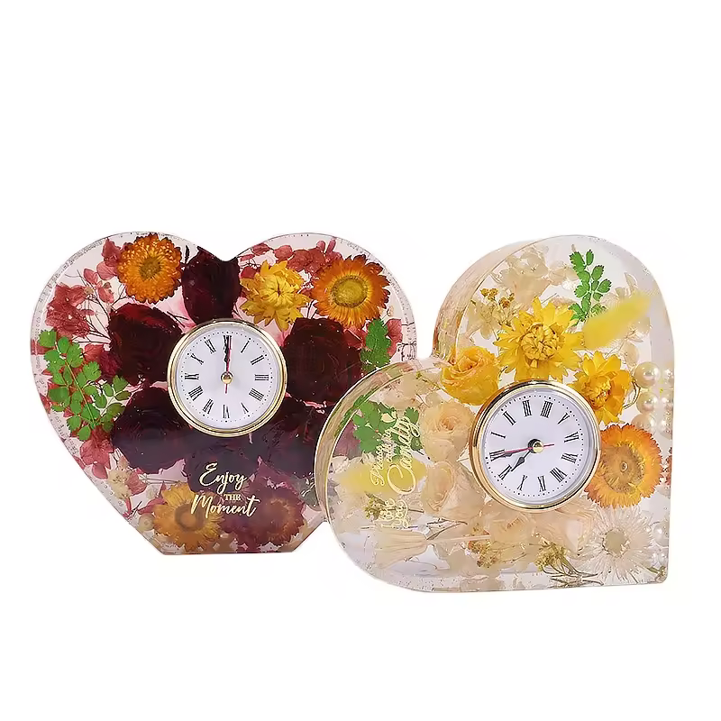 7 Shapes Table Clock Mold For Resin Wall Clock Silicone Molds Kit For Diy Home Decor Square Heart Epoxy Resin Clock Mold