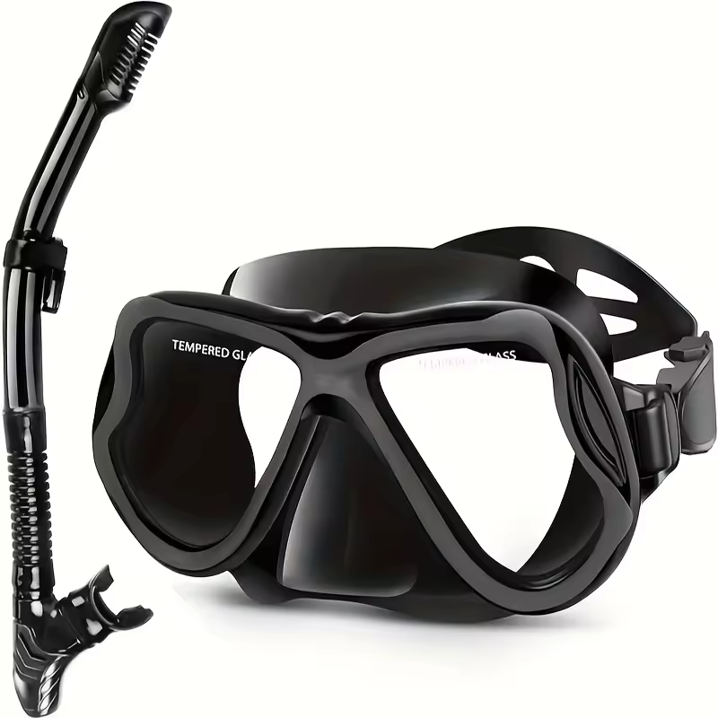 Oem Premium Snorkel Set With Comfort Fit All Snorkel Mask Wide Panoramic View Anti-fog Scuba Diving Mask