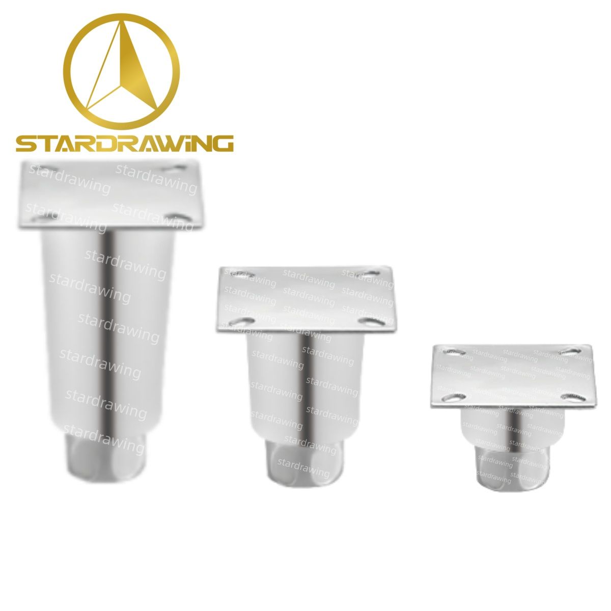 Stardrawing 2/4/6.5inch Furniture Support Stainless Leg Adjustable Leveling Feet