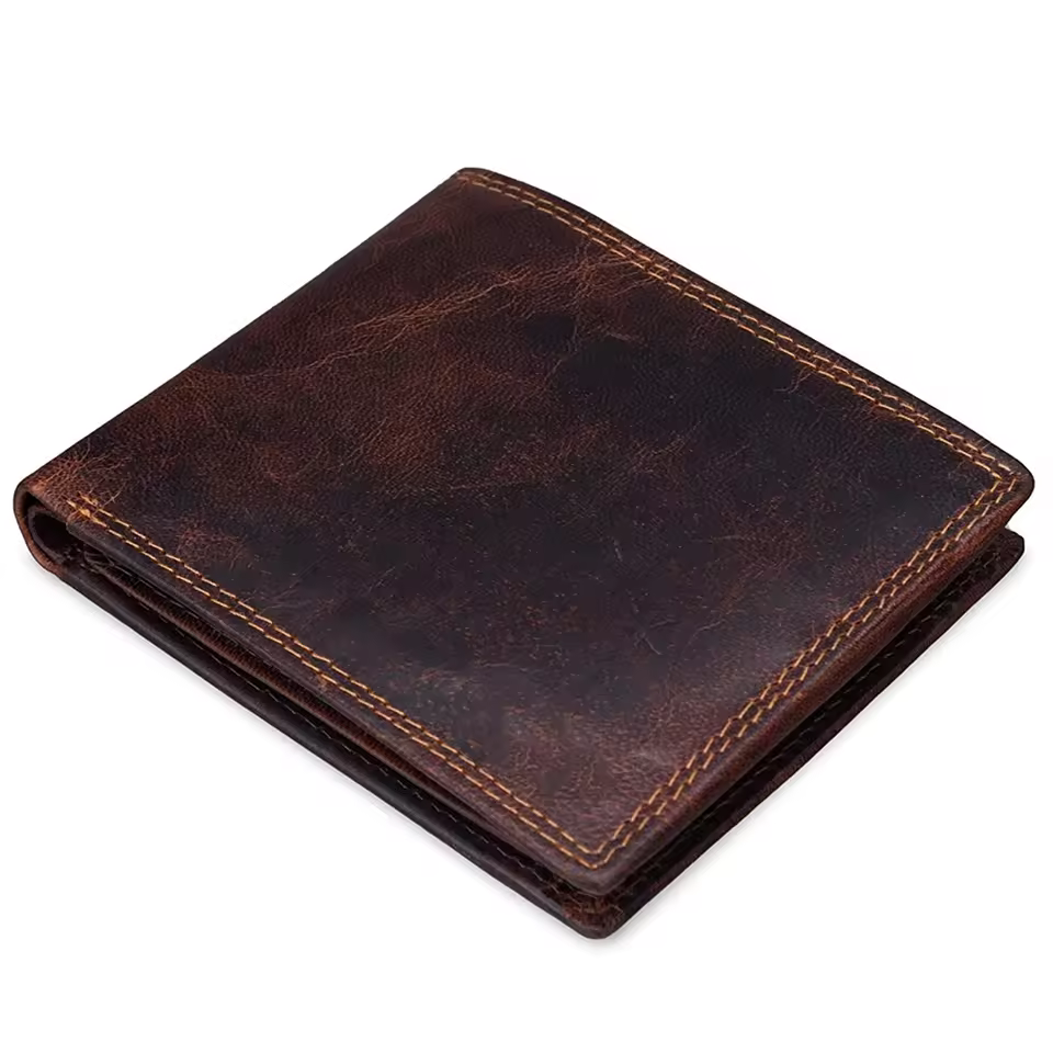 Authentic Men's Vintage Leather Wallet With Rfid Protection Open Closure Lightweight & Durable Design-stylish Gift