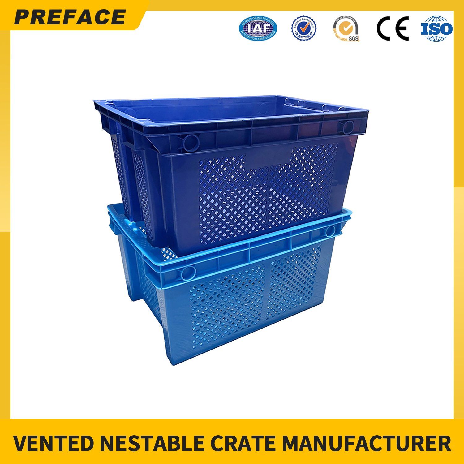 Chinese Manufacturer Wholesale Hard Solid Bbox Nestable and Stacking Plastic Storage Bin Box with Sttached Lid