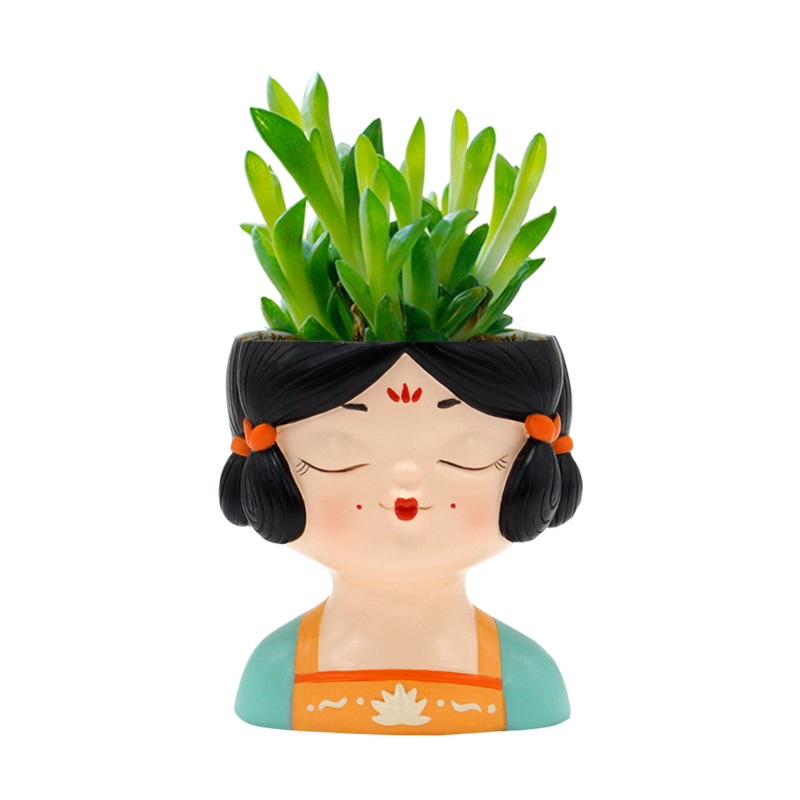 Cute Girl Face Planter Flower Pot Head Indoor Outdoor Plant Pot