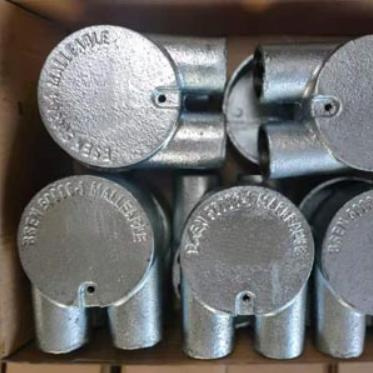 BS4568/En61386 U Branch Circular Junction Boxes Steel HDG 25mm Malleable Iron Boxes