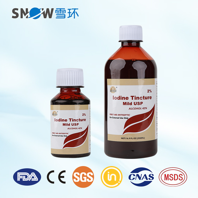 Ready to Ship China Made Iodine Tincture Mild USP Disinfectant for Hospital and Home First Aid