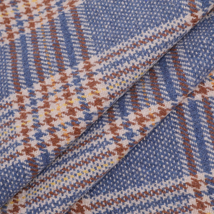 Fancy and Luxury 100% Polyester Blended Fabrics with Large Plaid for Coat Suit Tweed Fancy Fabric