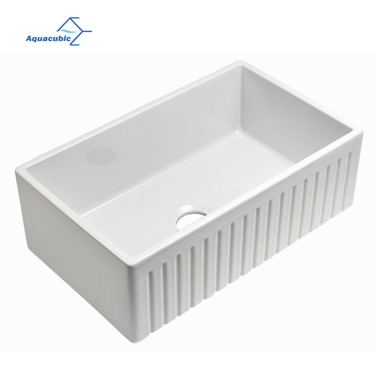 European Style 33 Inch Undermount Single Bowl Ceramic Farmhouse Kitchen Sink Fregadero De Cocina
