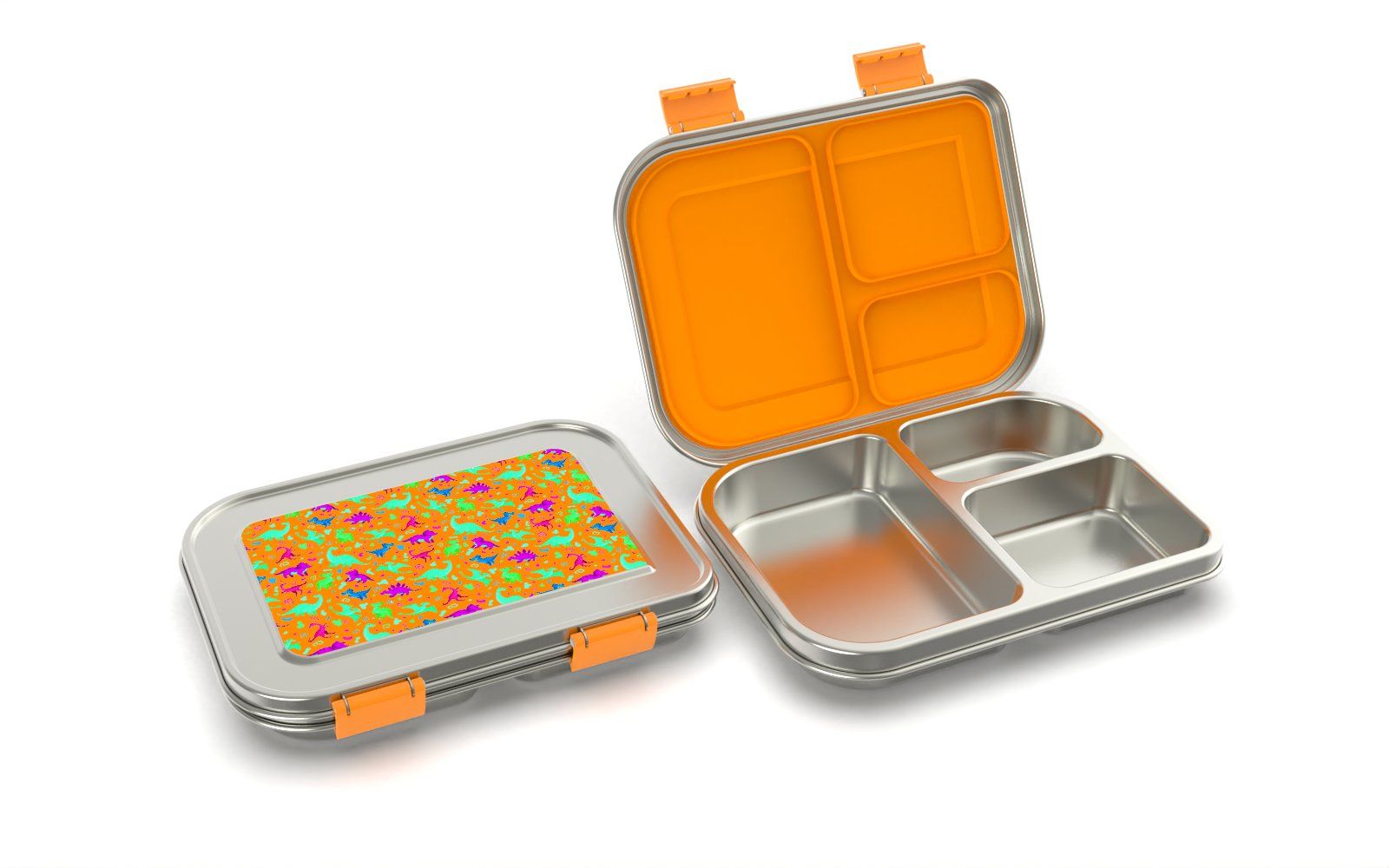 R Aohea Patented A2 18/8 Cpclfgbfda Stainless Steel Food Containers with Airtight Lid Set of 3 Leak Proof Metal Lunch Bento Box for Kids Student Women Reusable