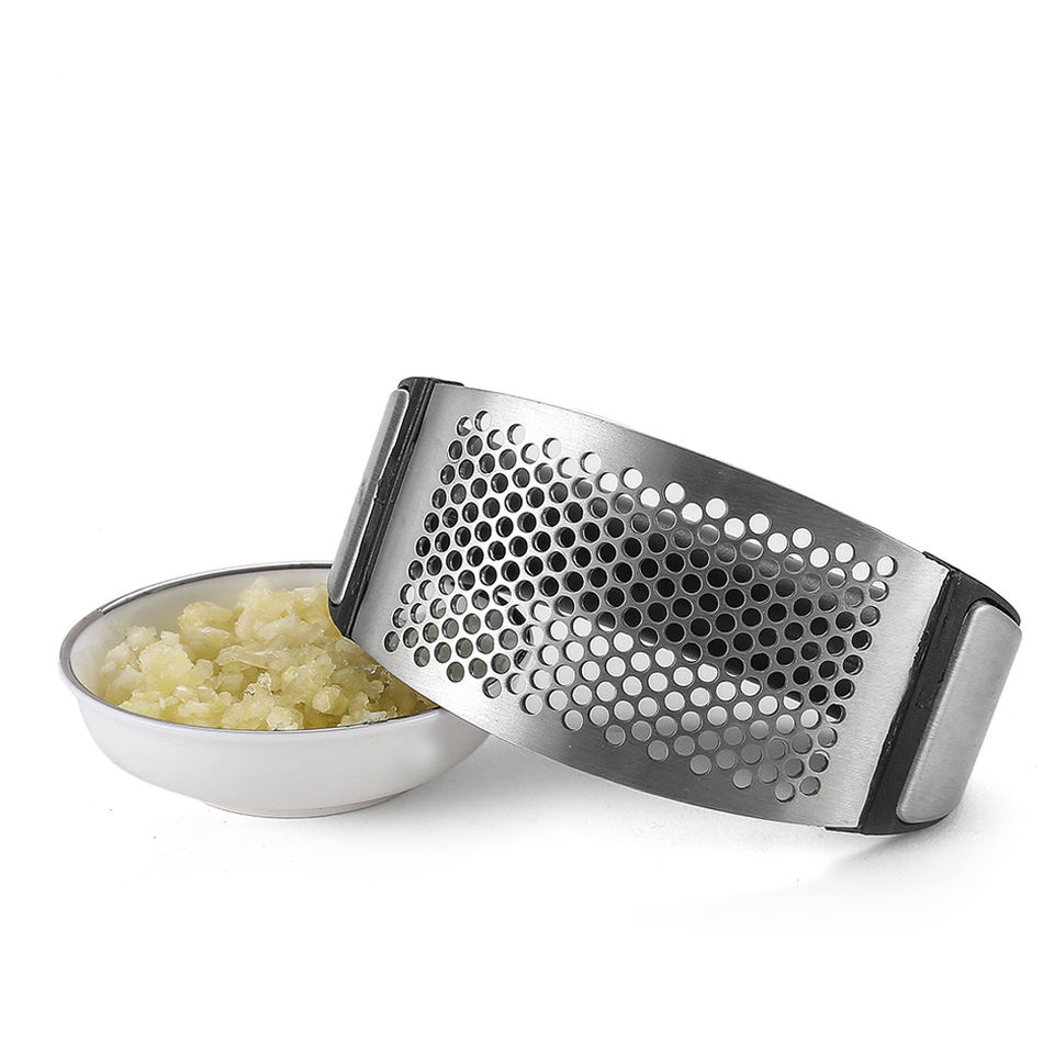 Manjia New Design Mini Garlic Press Rocker Kitchen Gadget Stainless Steel Garlic Mincer Crusher Chopping Cutter For Home