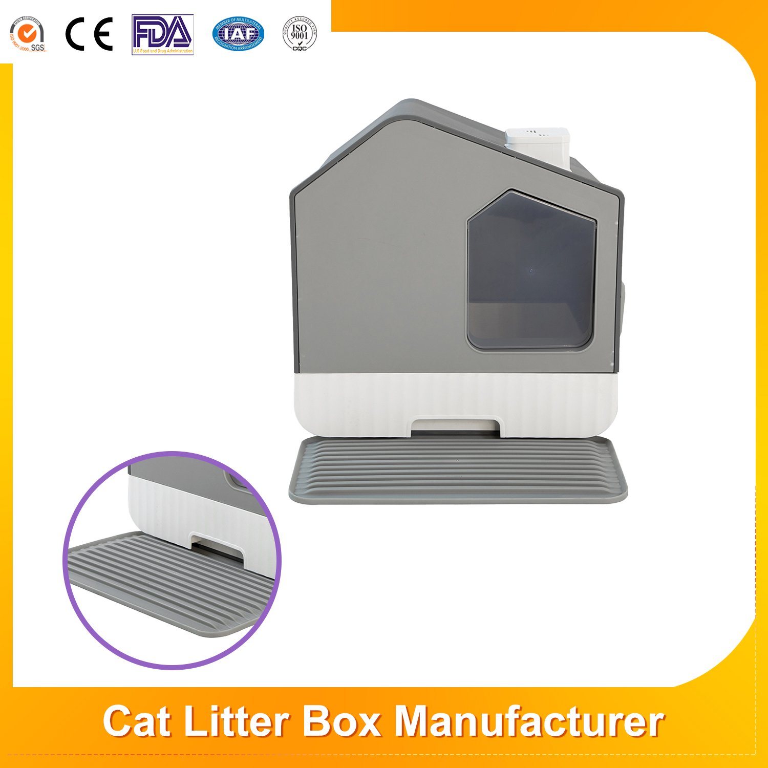 Wholesale Pet Supplies Kitten Dog Litter Box Sandbox Fully Enclosed Large Anti-Spatter Drawer Plastic Cat Toilet