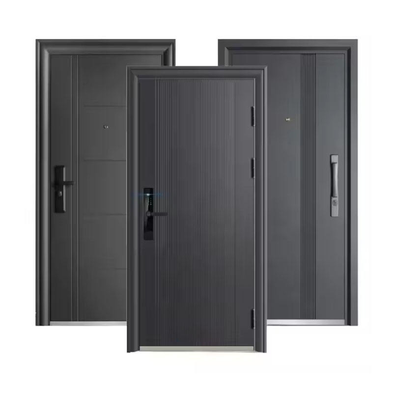 Modern Minimalist Home Design Exterior Steel Entry Security Doors Simple Design Security Steel Entrance Door for House