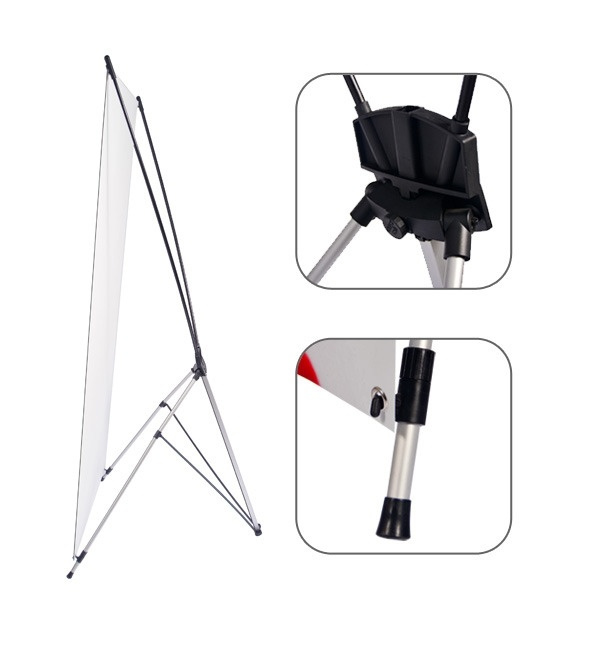 Easy Assembling Flexible Fiberglass X Banner Stand for Exhibition Display