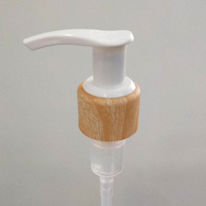 24 28mm Bamboo Water Transfer Printing Lotion Pump for Gel Dispenser