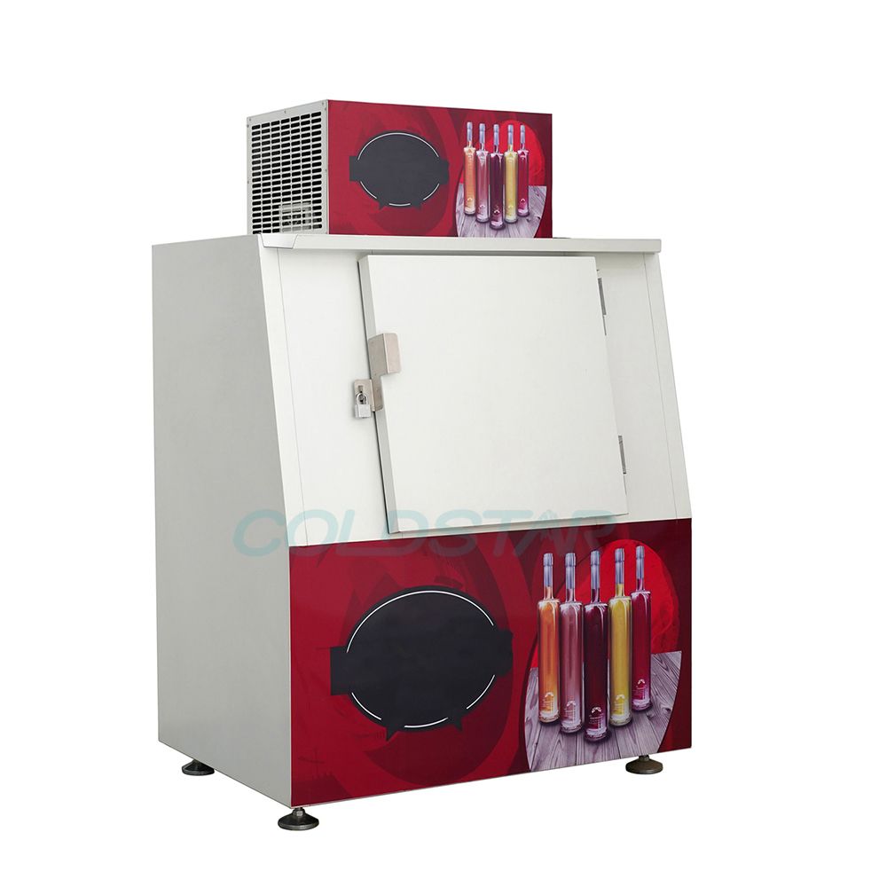 Solid Door Ice Freezer Commercial Cold Wall Outdoor Ice Storage Bin