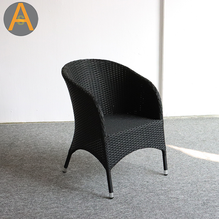 Hotel Outdoor Dining Room Armrest Chairs Metal Rattan Furniture