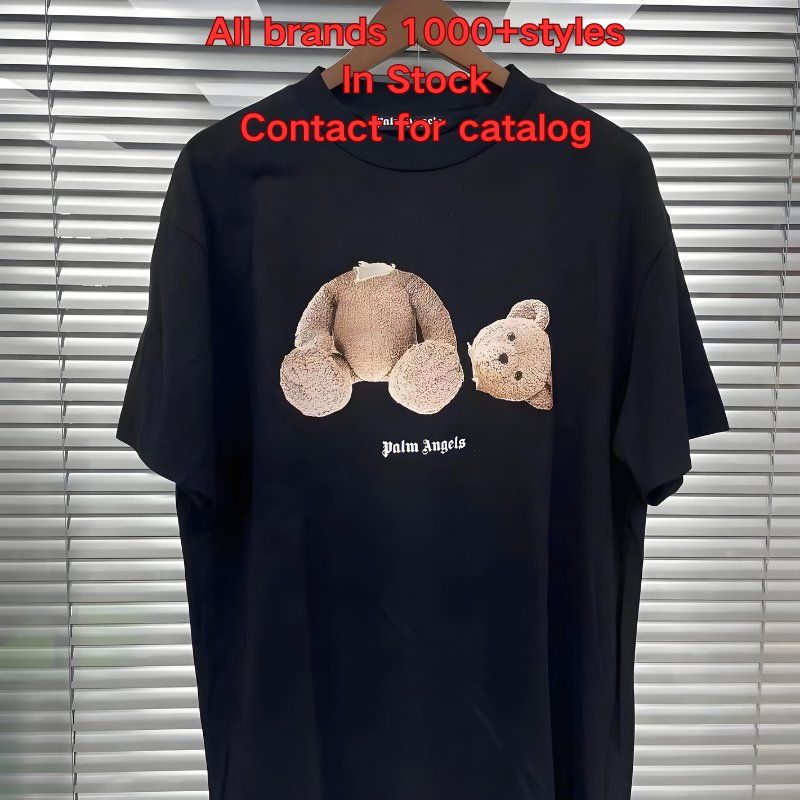 High Quality Luxury Brand Palmangel 1:1 2024 Vintage Plain Cotton Linen Black Print Graphic Unisex Pour Hommes Boys Girls Lady's Women's Men's Polo T Tee Shirts