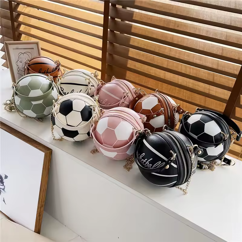 Ins Hot Sale Unique Soccer Ball Bag Woman New Popular Basketball Messenger Bag Single Shoulder Small Ball Shape Purse Bag