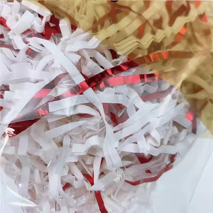 Eco-Friendly Recycled Cutting Ribbon Spool Holographic Filler Paper Shred for Gift Box or Basket Material