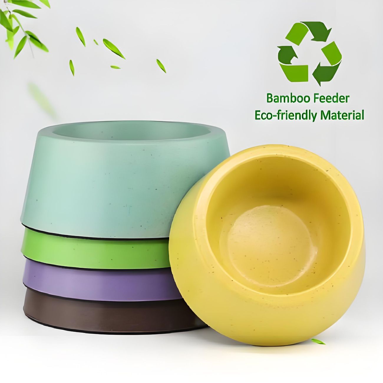 New Design Innovative Eco-Friendly Bamboo Anti-Slip Cat Pet Dog Feeder Dog Bowl