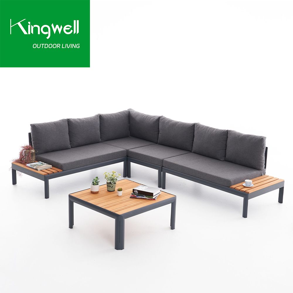 Factory Direct Wholesale Outdoor Furniture Teak Wood Garden Sofa