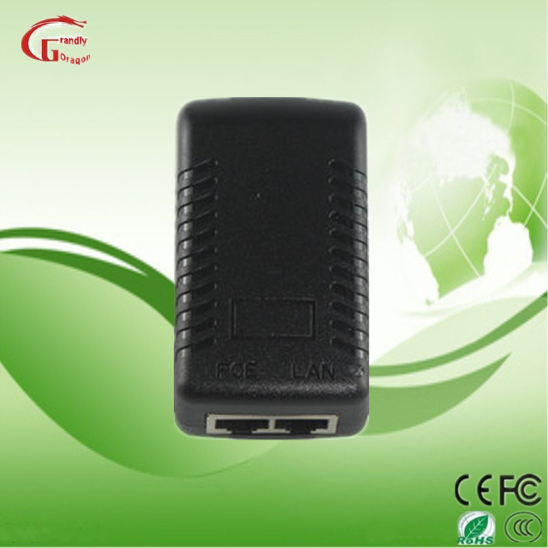 Security CCTV Camera Power Over Ethernet Supply Adapter Passive Poe Injector Remote Power 48V 0.5A 10/100/1000Mbps 802.3af Stock