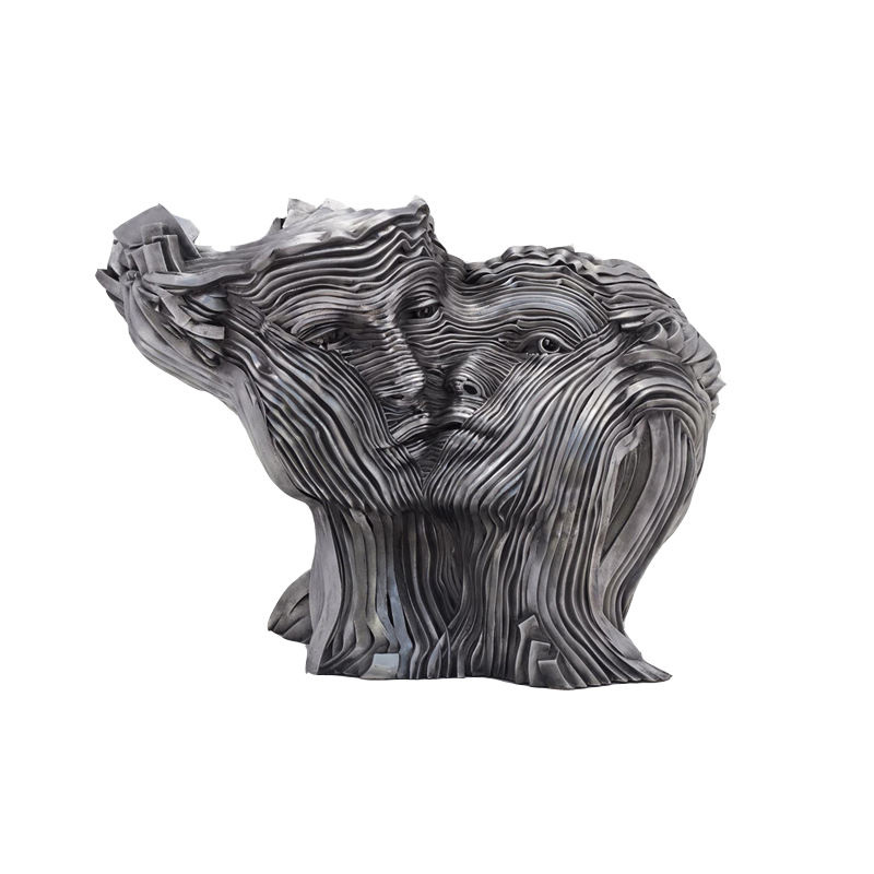 Abstract Human Sculpture - Modern Stainless Steel Art Statue Handcrafted Metal Figurine for Home & Office Decor Ready to Ship