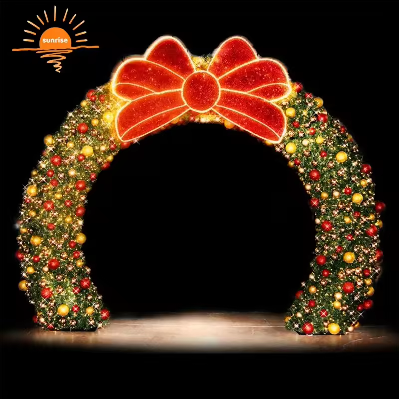 Customization Led Garland Hanging Giant Artificial Wreath Motif Lights For Indoor Outdoor Christmas Decorations