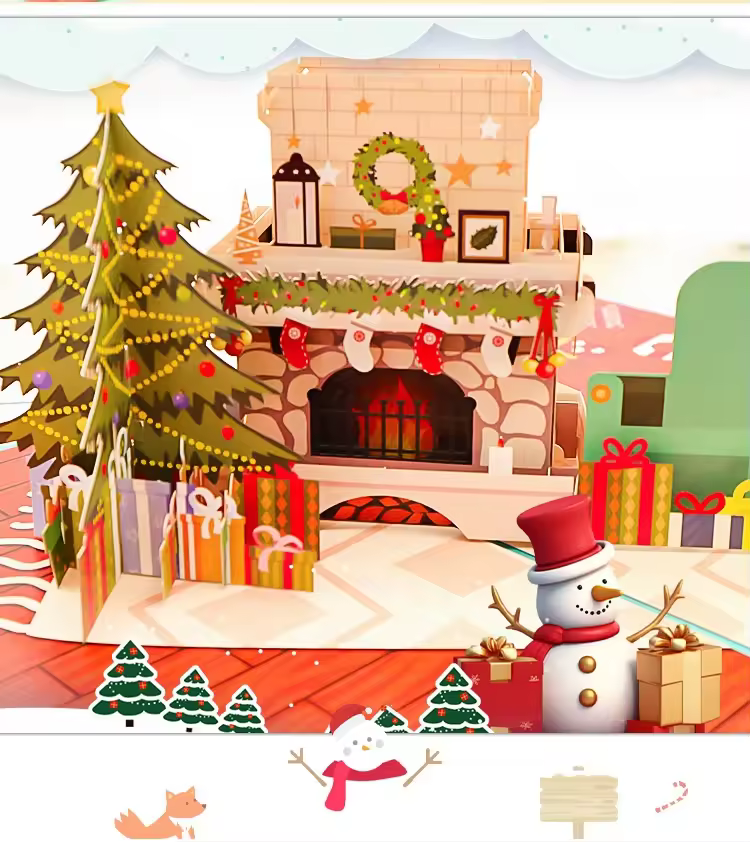 Commerce Original Paper Design 3d Christmas Card Creative Holiday Gift Card Invitation